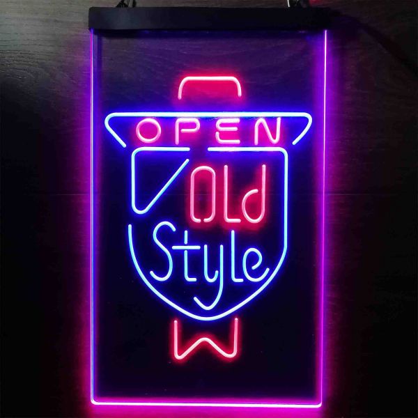 Old Style Open Dual LED Neon Light Sign